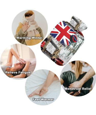 Naanle Tower Bridge London Heat Bottle - 1L Transparent Hot Water Bottle for Bed Hand & Feet Warmer Pain Relief & Cold Therapy - Buy Online on GoSupps.com