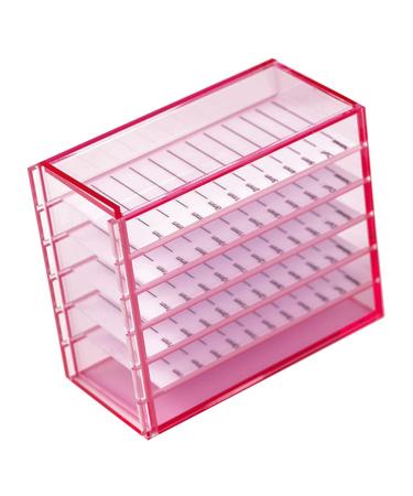 Bo te de Rangement Transparente en Acrylique 5 Couches pour Faux Cils bo te de Rangement pour Maquillage greffe de Cils Extension de Cils Rose