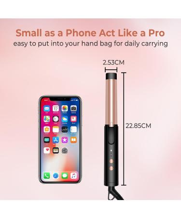 Mini Curling Iron 1 inch Double Voltage Travel Size Curling Iron Wand for Short Medium Hair 160 C/180 C/200 C 3 Temp Adjustable 20s Fast Heating Hair Curler Wand with Storage Bag & Protect Cover - Buy Online on GoSupps.com