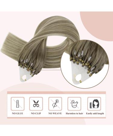 FSHINE 1G/S Balayage Microring Extensions | Remy Real Hair 45cm - Light Brown to Blonde Cold Fusion Hair Extensions #19/8/60 - Buy Online on GoSupps.com
