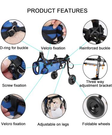 Dog Wheelchair for Back Legs Adjustable Dog Wheelchairs with 2 Wheels Pet Doggy Wheelchairs with Disabled Hind Legs for Hip Support Dog Wheelchair Cart for Small Pets Hind Limbs (M) - Buy Online on GoSupps.com