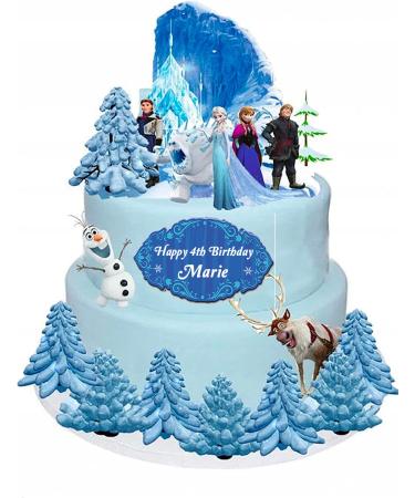Personalised Elsa Anna Stand Up Edible Wafer Cake Decorating party