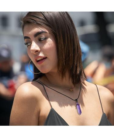 XIANNVXI Crystal Hexagonal Point Necklace - Natural Amethyst Gemstone Pendant for Men and Women | Adjustable Rope Reiki Jewelry - Buy Online on GoSupps.com