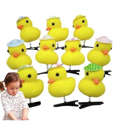 Cartoon Plush Duck Hair Clip Set - 10 Soft Yellow Hair Pins Fun Animal Hair Clips for Kids & Women | Easter Headdress | Cute Duck Hair Accessories for Parties Costumes Everyday Wear Hat style - Buy Online on GoSupps.com