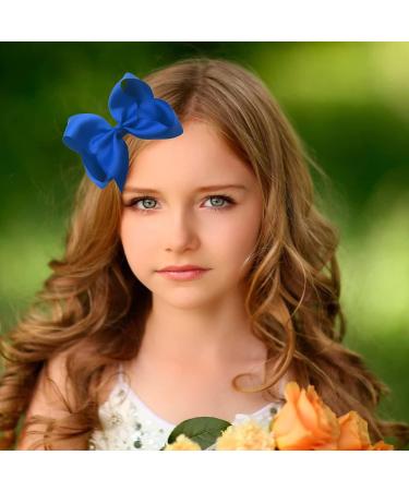2 Pcs Blue Ribbon Hair Bow Clips Barrettes - Hair Styling Accessories for Girls & Women - Perfect for Christmas, Wedding, Birthday, Valentine's Day - 6 Inch - Buy Online on GoSupps.com