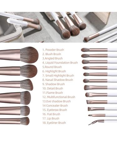 BS-MALL 18 Pcs Premium Synthetic Makeup Brush Set with Brush Holder - White - Buy Online on GoSupps.com