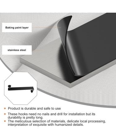 Gadpiparty 2pcs Door Hook Coat Hangers Over The Door Mirror Hooks Coat Hat Hanger Stainless Steel Coat Hook 21x4.5cm Black - Buy Online on GoSupps.com