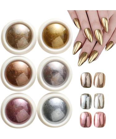 Facile Utiliser Poudre De Paillettes Ongles Kit De Poudres Ongles Chrom | 6 Couleurs Paillettess Pigment Pigment Pour Les Paillettes - Shimmer Nail Fournit De La Poudre Pour Le Festival Les 01 - Buy Online on GoSupps.com