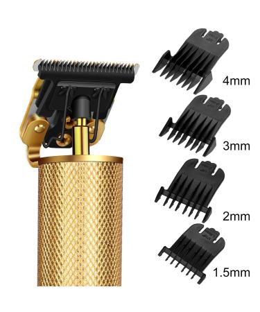 Men's Cordless Rechargeable Hair Clippers - Gold Metal Body Trimmer for Professional Hair Cutting and Grooming - Buy Online on GoSupps.com