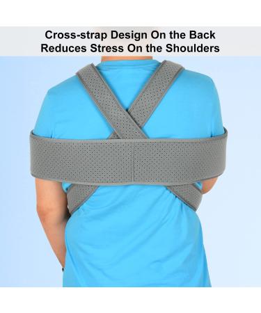 Supegear Arm Loop Shoulder Immobilizer Adjustable Rotator Cuff Support Brace Sling - Breathable Day & Night Shoulder Support for Broken Bones - Big Gray - Buy Online on GoSupps.com