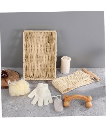 Ensemble Exfoliant Corps et Gommage des Pieds 6 Pi ces Manche en Bois et Corde de Jute Panier Rectangulaire 30x20x6 Cm Outil de Nettoyage Corporel Kit Bain Voyage pour Soin Spa - Buy Online on GoSupps.com