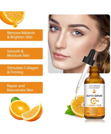 Vitamin C Face Serum | Anti-Aging Super Serum with Hyaluronic Acid Vitamin E | Brightens Dark Spots & Evens Skin Tone - Buy Online on GoSupps.com