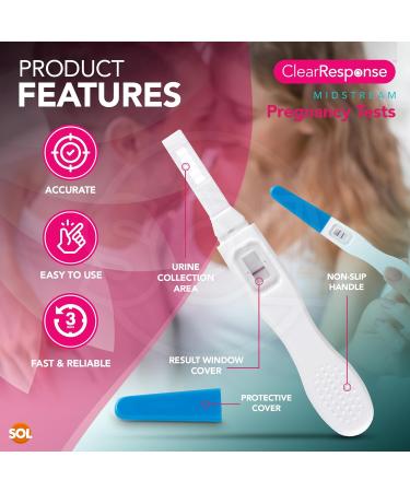 Clear Response Midstream Pregnancy Tests 3pk - Over 99% Accuracy | Fast & Clear Home Early Detection Tests - Buy Online on GoSupps.com