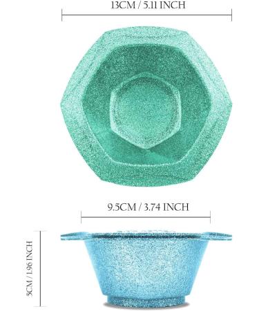 Vellen Hair Professional Glam Color Bowls - 7 Pack Mint/Blue, Non-Slip Rubber Bottom, Snappable Design - Buy Online on GoSupps.com