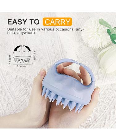 Aimike Scalp Massage Brush - Wheat Straw Silicone Shampoo Brush for Hair Growth & Dandruff Relief - Light Blue Aquamarine - Buy Online on GoSupps.com