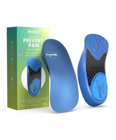 Plantar Fasciitis Heel Insert for Women - Welnove Heel Cup for Heel Pain Relief Heel Cushion Inserts with Flexible Arch Support for Flat Feel Heel Spur Relief Women 6-10 Men 5-8 Blue S:Women 6-10 / Men 5-8