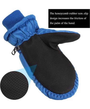 XIAOHAWANG Kids Ski Gloves | Waterproof Winter Mittens for Boys and Girls 4-8 Years - Royal Blue Dinosaur - Buy Online on GoSupps.com