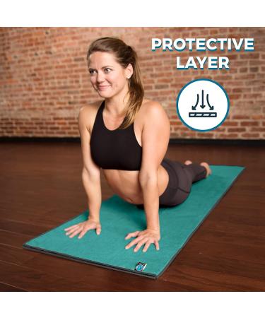 Youphoria Yoga Towel: Microfiber Non-Slip Mat Towel in Mint with Gray Stitching - Buy Online on GoSupps.com