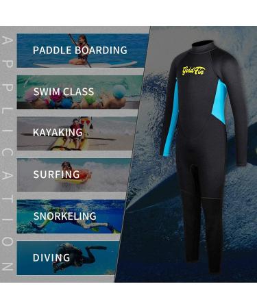 Goldfin Kids Wetsuit 3mm Neoprene Fullsuit Back Zip for Boys - Black, Size 10 - Buy Online on GoSupps.com