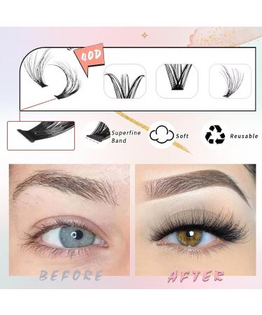 Buy 30D+40D Eyelash Extension Kit - 280PCS Cluster Lashes Bond & Seal Tweezers | DIY Wispy Individual Lashes by Anforlin - Buy Online on GoSupps.com