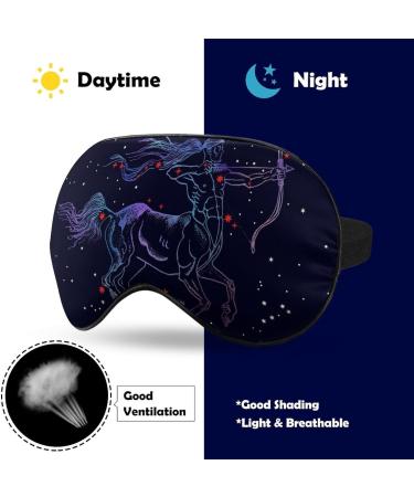 Sagittarius Zodiac Constellation Sleep Mask Eye Cover for Sleeping Blindfold with Adjustable Strap Blocks Light Night Travel Nap for Men Women - Buy Online on GoSupps.com