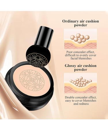 Mushroom Head Air Cushion CC Cream - Moisturizing & Oil Control BB Cream Foundation Create Long-Lasting Waterproof Makeup Base Primer Concealer Full Coverage for All Skin Types (Buff Beige) - Buy Online on GoSupps.com