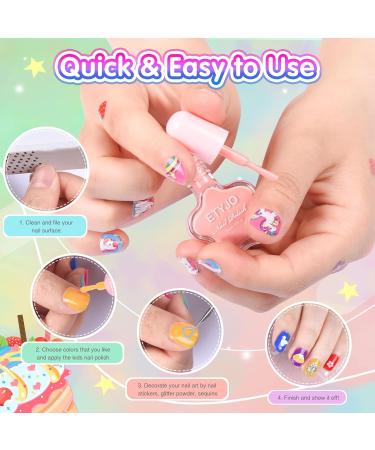 Toddler Non-Toxic Nail Polish Set - Peel Off Quick Dry 6 Nude Pink Colors for Girls | Safe Kids Nail Art Kits (Ages 3+) - Perfect Birthday Gift - Buy Online on GoSupps.com