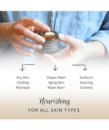Whipped Tallow Balm Handmade 100% Grass-fed Beef Tallow for Skin Organic Jojoba Oil Natural Tallow Face Moisturizer Clean Skincare Eczema Relief Dry Cracked Skin Baby - 2 oz (Simply Unscented) - Buy Online on GoSupps.com