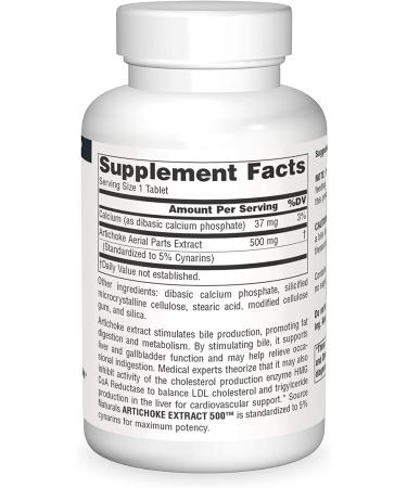 Source Naturals Artichoke Extract 500mg - 180 Tablets for Digestive Support - Buy Online on GoSupps.com