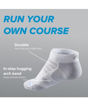 R-Gear Drymax Low Cut Running Socks 3 Pack - Men and Women | Breathable Moisture Control, Anti-Blister | White, Medium Cushion Large - Buy Online on GoSupps.com