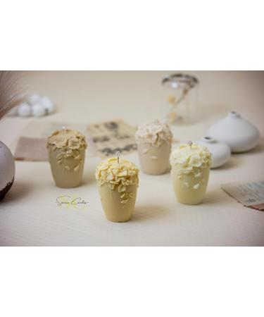 Set of 2 Floral Embossed Candles - 100% Natural Soy & Coconut Wax - Gender Reveal Birthday Wedding - Unscented (Baby Pink & Baby Blue - Buy Online on GoSupps.com