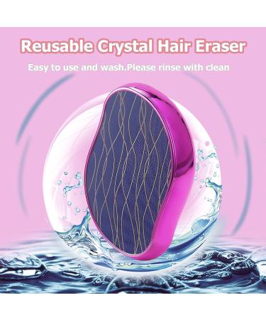 Crystal Hair Eraser: Magic Hair Remover for Women and Men - Painless Exfoliation Tool for Back, Legs, and Arms - Reusable and Washable (Purple) - Buy Online on GoSupps.com