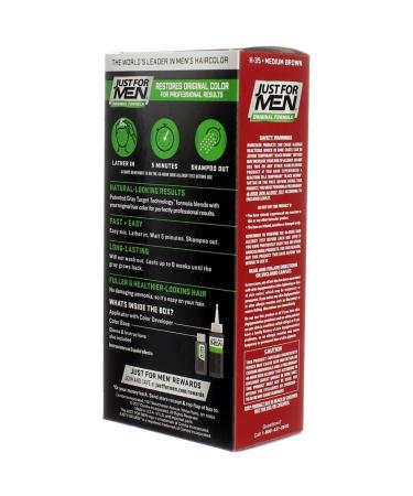 JUST FOR MEN Hair Color Medium Brown 35 - Long-Lasting Grey Coverage for Men | International Shipping Available - Buy Online on GoSupps.com