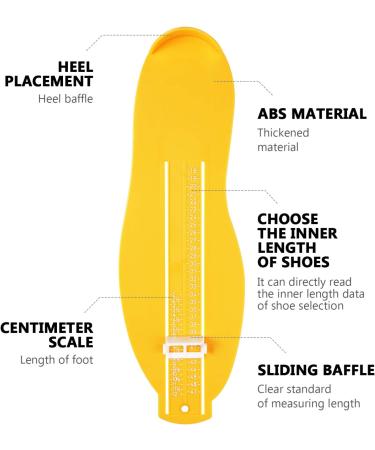Healifty Shoe Sizer Measuring Device for Adults and Kids - Yellow Foot Measurement Gauge - Buy Online on GoSupps.com