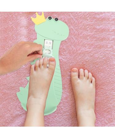 Children's Shoe Size Measuring Device - Green Dinosaur Foot Meter with Double Scale for Accurate Foot Length Measurement - Buy Online on GoSupps.com