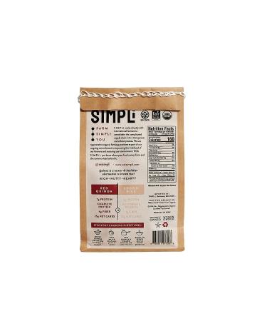 SIMPLi 100% Peruvian Red Quinoa 12 OZ | Regenerative Organic Certified | Kosher, Gluten Free, Whole Grain | Direct Trade & Ethically Sourced | Nutty + Hearty - Buy Online on GoSupps.com