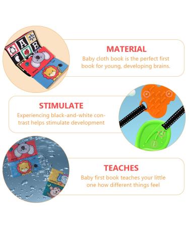 Toddmomy 6-Piece Crinkle Black Infant Activity Set | Educational Baby Bite Rings Reflective Bathroom Mirror & Colorful Fabric Book for Newborn Girls | Developmental Playtime Toys 60x26cm - Buy Online on GoSupps.com