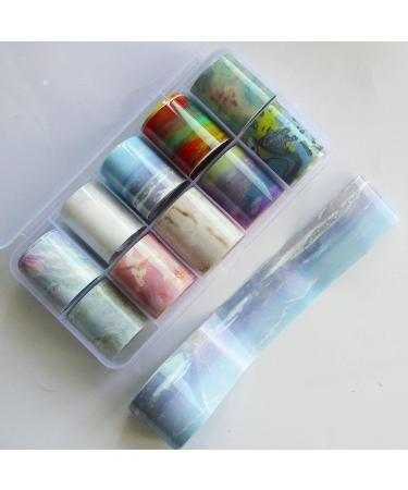30 Sheet Holographic Nail Transfer Foils - Marble & Starry Sky Gold/Silver Stickers for Manicures - Buy Online on GoSupps.com