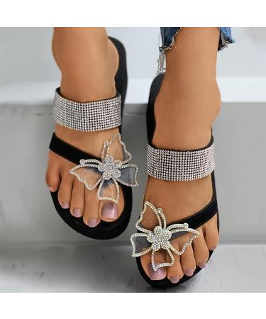 Buy XTZYGLFD Women's Orthopedic Sandals - Casual Slope Heel Bohemian Silver Flip Flops - Comfortable Beach Footwear Size 5 UK - Buy Online on GoSupps.com