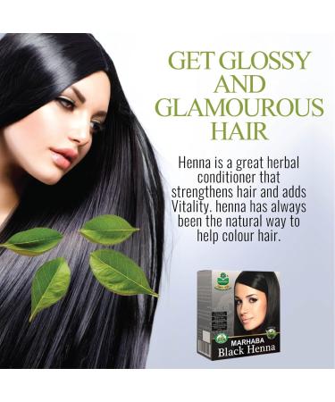Marhaba Black Henna for Hair - Pure Natural Henna for Beautiful Color & Shine | Shop Internationally - Buy Online on GoSupps.com