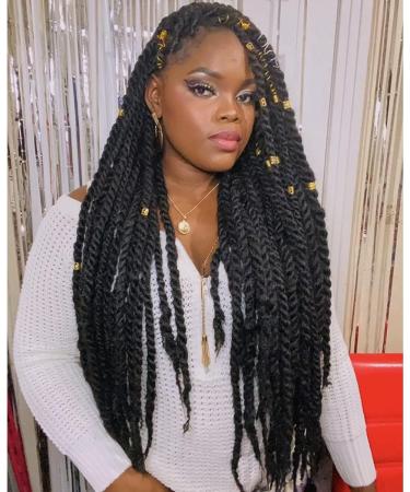 ToyoTress Marley Twist Braiding Hair 18 Inch - 6 Packs Black Synthetic Extensions for Faux Locs & Crochet Braids (1B-6P) - Buy Online on GoSupps.com