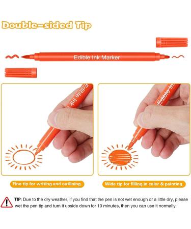 Food Coloring Marker Pens Kits Edible MarkersHook Drawing Pens Sided Food Grade Pens Gourmet Writers for Decorating Fondant Cakes Cookies Frosting Marshmallows Easter Eggs/l - Buy Online on GoSupps.com