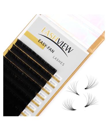 LASHVIEW Easy Fan Volume Lashes Volume Lash Extensions Easy Fan Lashes Silk Individual Semi-permanent Handmade Soft Auto-Fan Eyelashes For Professional Salon Use (0.07-C 8-15mm Mixed) C-0.07 (8-15mm)