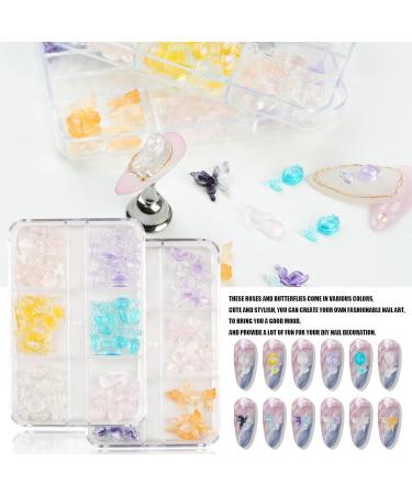 3D Butterfly Nail Charms - 2 Boxes of 12 Grids Resin Gems for Nail Art Design and Decoration - DIY Crafts Supplies (D Pattern) - Buy Online on GoSupps.com
