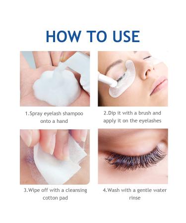Eyelash Extension Shampoo - Gentle Deep Cleanser for Makeup & Mascara Removal (50ML) | No Irritation Perfect for Salon & Home Care - PINK - Buy Online on GoSupps.com