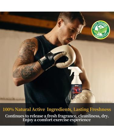 Boxing Glove Deodorizer & Cleaner Spray | Natural Odor Eliminator for Gym Gear Shoes & Yoga Mats - 16.91 Fl Oz - Buy Online on GoSupps.com