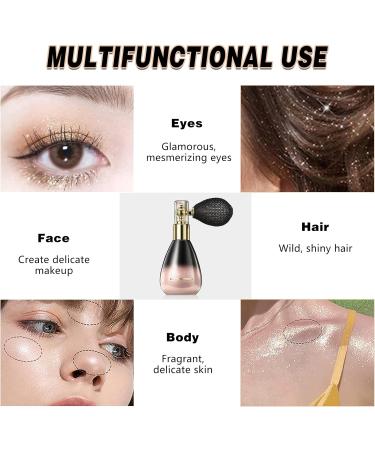 Glitter Powder Spray Highlighter - Sparkle Loose Powder Makeup for Hair, Face, Body (#5) - Buy Online on GoSupps.com