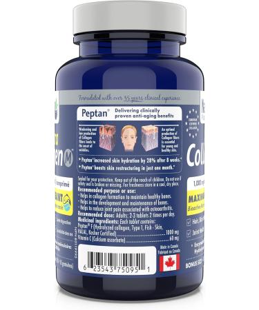 Naka Platinum Ultra Collagen featuring 1000mg of Peptain each tablet Maximum Potency Bioactive Marine Collagen Peptides. For Skin Nails Bones and Joints (125 tabs) - Buy Online on GoSupps.com
