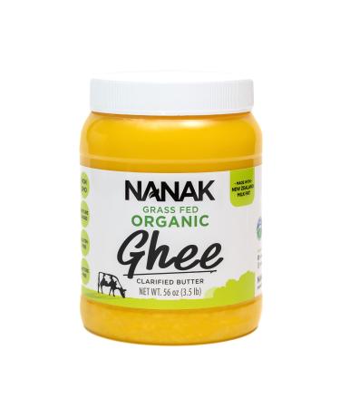 Nanak Organic Grass-Fed Ghee Clarified Butter - Premium Quality Keto & Paleo Friendly, Non-GMO, Pasture Raised - Lactose, Casein, & Gluten-Free Great Alternative for Butter (56 oz) 3.5 Pound (Pack of 1)
