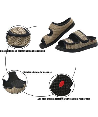 Khaki Swollen Feet Diabetic Slippers - Women/Men Indoor Outdoor Shoes - Size 5 - Buy Online on GoSupps.com
